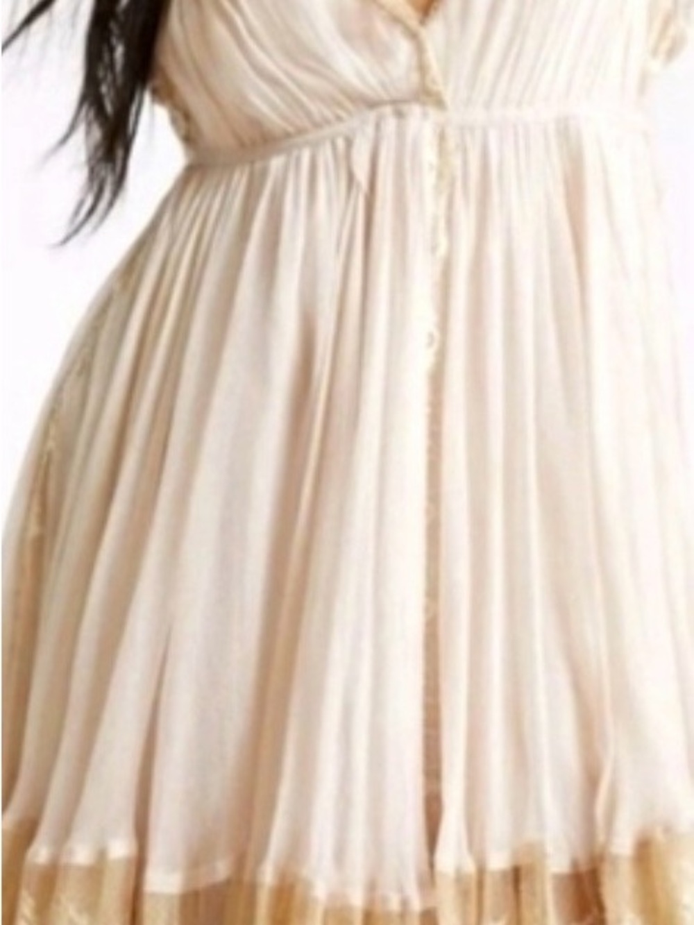 Free People Cream Lace-Trim Slip Dress - Picture 7 of 8